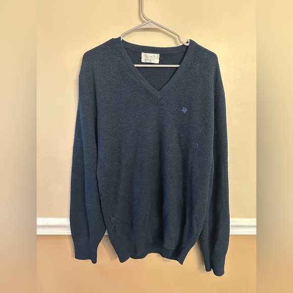 Dior Men's Deep Blue V-Neck Sweater - Picture 1 of 3